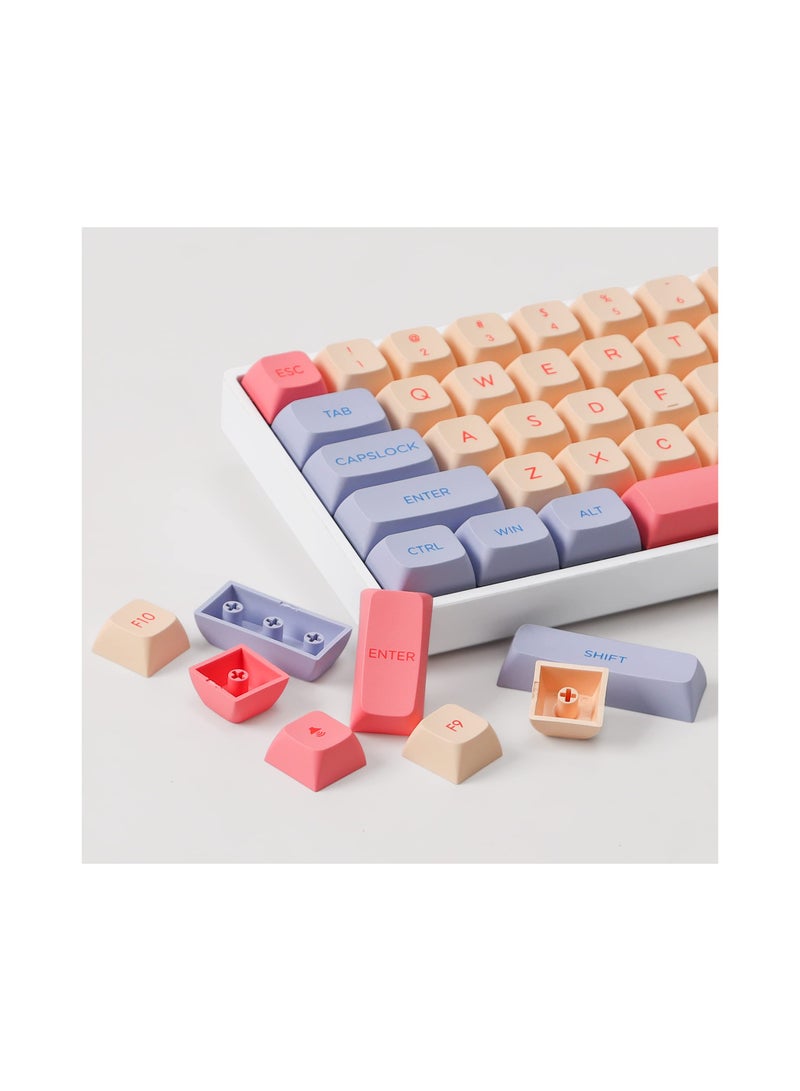 SYOSI SYOSI Keycaps, 132 Keys Marshmallow Keycaps Set, XDA Profile and Dye-Sublimation Cute Keycaps for Cherry Gateron MX Switches Mechanical Keyboard  - Image 3