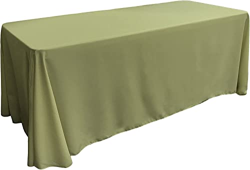 LA Linen Polyester Poplin Washable Rectangular Tablecloth, Stain and Wrinkle Resistant Table Cover 90x132, Fabric Table Cloth for Dinning, Kitchen, Party, Holiday 90 by 132-Inch, Sage Dark - Image 1