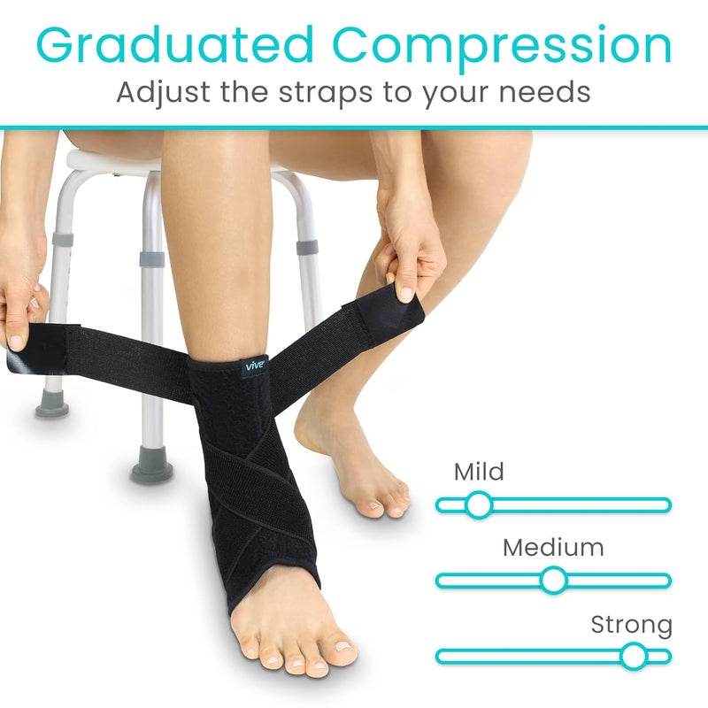 Vive Sprained Ankle Brace for Women Men  Right or Left Compression Foot Immobilizer Support  Basketball Volleyball Neoprene Stabilizer Wrap Protector  Tendonitis Heel Spur Running Feet Sprain - Image 4