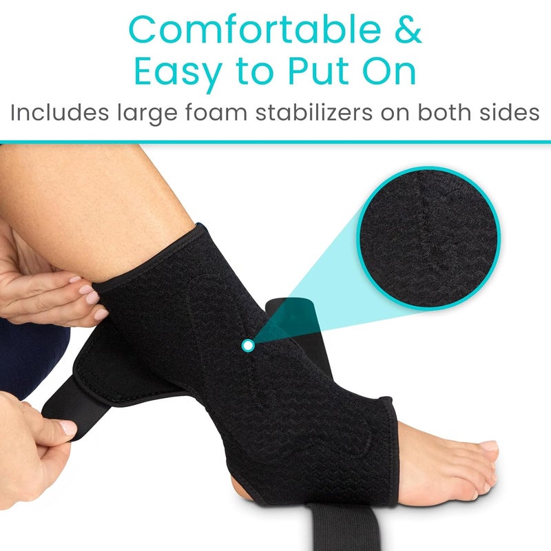 Vive Sprained Ankle Brace for Women Men  Right or Left Compression Foot Immobilizer Support  Basketball Volleyball Neoprene Stabilizer Wrap Protector  Tendonitis Heel Spur Running Feet Sprain - Image 5