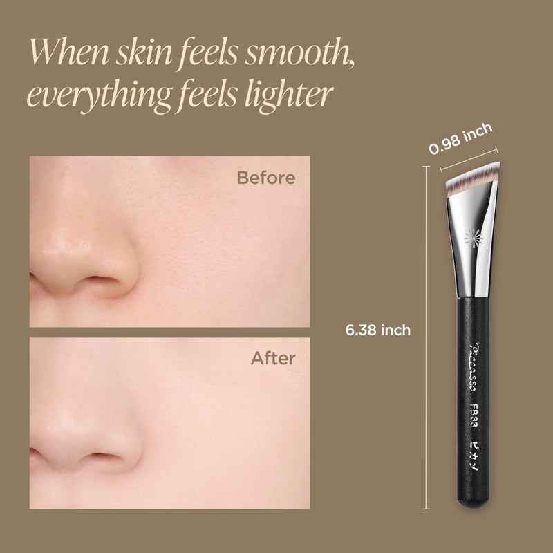 Piccasso FB33 Foundation Brush â€“ Tapping Cover Brush for Liquid & Cream Foundation, Fills Pores with Soft Bristles for Smooth and Flawless Face Makeup, Professional Korean Beauty Tool - Image 5