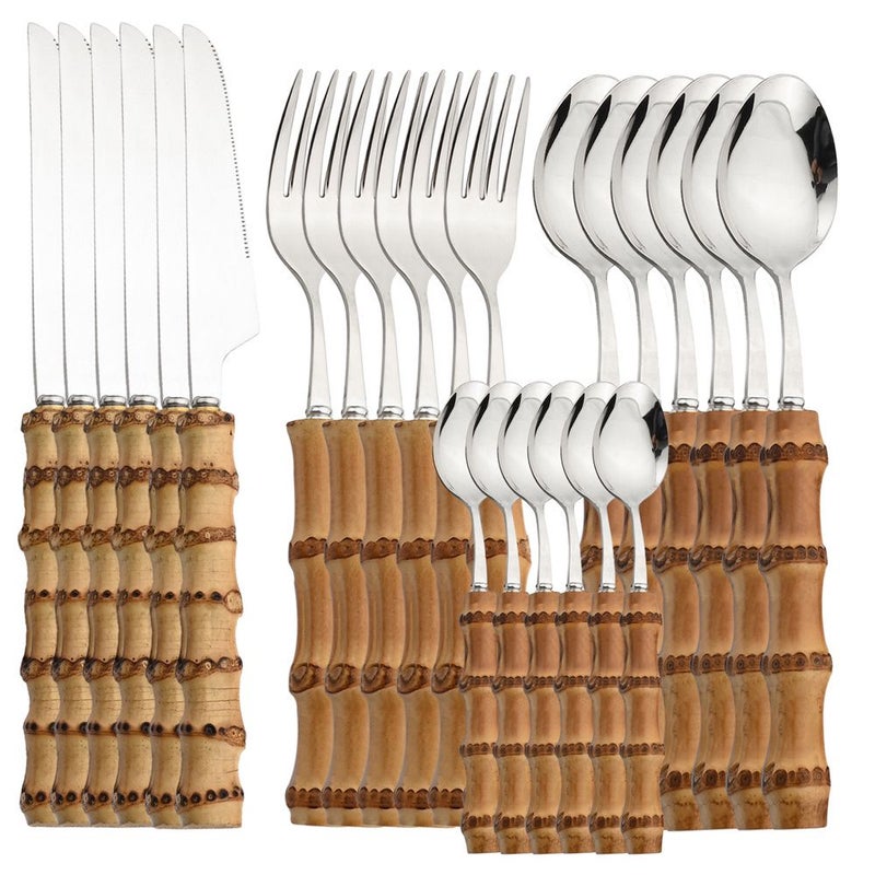 Silvery Tableware Set With Steak Fork And Spoon For Western Cake And Dessert - Image 1
