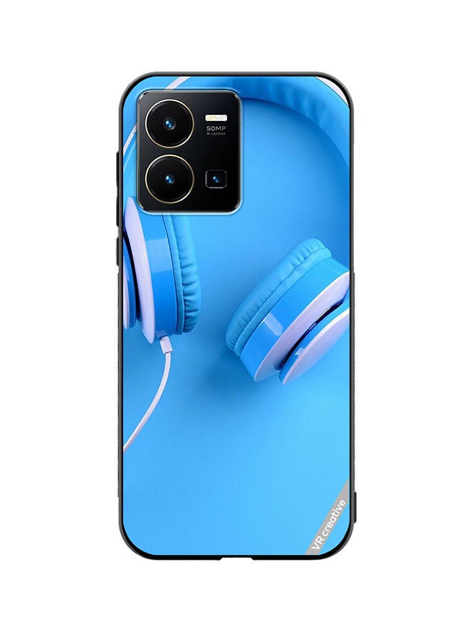 Protective Case Cover For Vivo Y35 Music Headphones Design Multicolour
