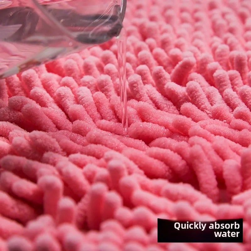 Y&D Chenille Bath Mat Non-Slip Super Absorbent, Quick-Dry Floor Rug for Bathroom, Kitchen & Bedroom, Eco-Friendly with Latex Anti-Skid Backing - Image 4