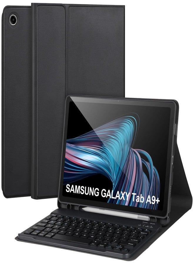 APHBZGE Keyboard Case for Samsung Galaxy Tab A9+/Plus 11’’ 2023(SM-X210/X216/X218),Case with Keyboard for Samsung Tab A9+ with S Pen Holder,Detachable Bluetooth Keyboard for Samsung A9 +Auto Wake/Sleep,Black - Image 1