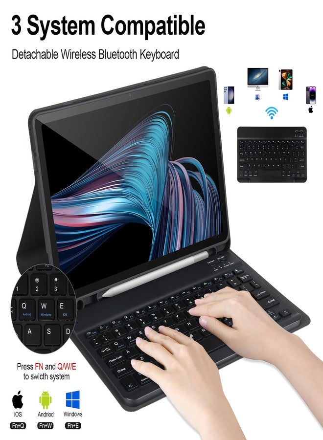APHBZGE Keyboard Case for Samsung Galaxy Tab A9+/Plus 11’’ 2023(SM-X210/X216/X218),Case with Keyboard for Samsung Tab A9+ with S Pen Holder,Detachable Bluetooth Keyboard for Samsung A9 +Auto Wake/Sleep,Black - Image 3