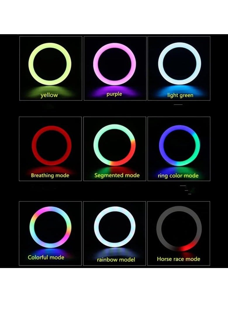 22" RGB Ring Light with 3 Phone Holders – Adjustable LED Professional Makeup Ring Light Setup for Instagram Reels, Vlogging, Photoshoots, Videography – Compatible with iPhone/Android & Cameras  - Image 3