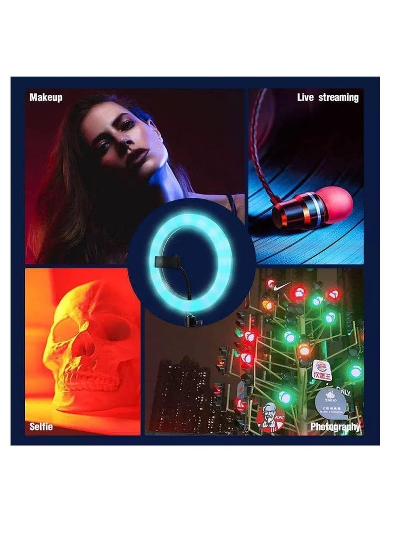 22" RGB Ring Light with 3 Phone Holders – Adjustable LED Professional Makeup Ring Light Setup for Instagram Reels, Vlogging, Photoshoots, Videography – Compatible with iPhone/Android & Cameras  - Image 5