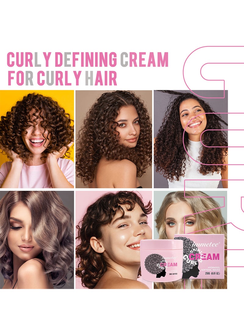 Immetee Curl Defining Cream Hydrating Moisturizing Lightweight Safe Natural Curl Enhancing Cream to Soften the Hair and Reduce Frizz for Thick and Curly Hair 250g  - Image 3