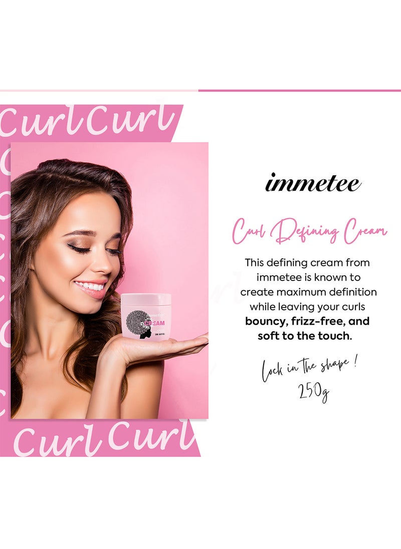 Immetee Curl Defining Cream Hydrating Moisturizing Lightweight Safe Natural Curl Enhancing Cream to Soften the Hair and Reduce Frizz for Thick and Curly Hair 250g  - Image 5
