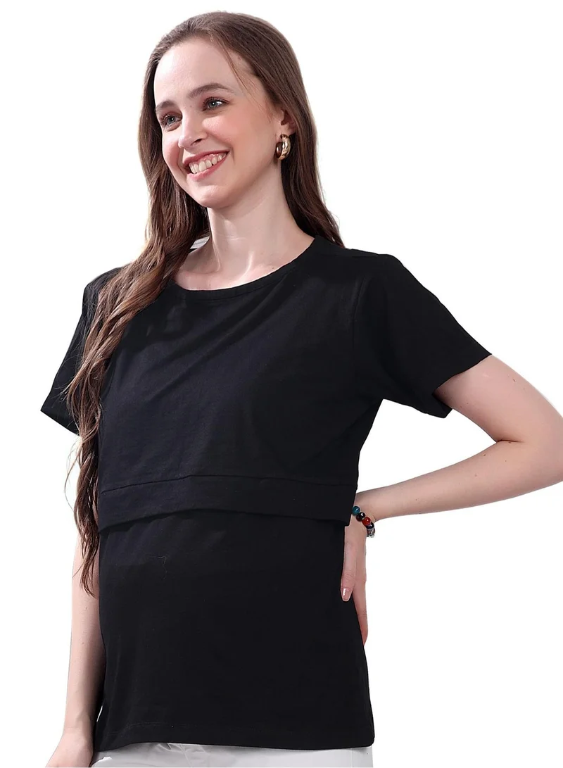 TUMMY TUMMY Double Layered Maternity Nursing Top Combo Pack of 2pc