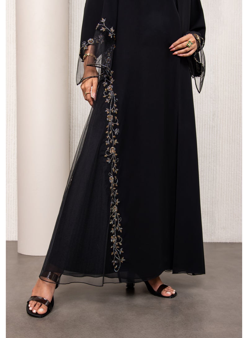 لوف عباية دبل شيفون وتور خفيف علي الجوانب والاكمام - Image 5