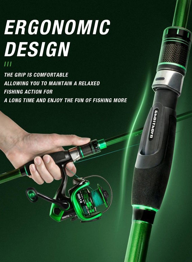 Ghosthorn Fishing Rod and Reel Combo, Graphite Telescoping Fishing Pole Collapsible Travel Compact Rod for Freshwater Saltwater Fishing Gifts for Men Women - Image 4