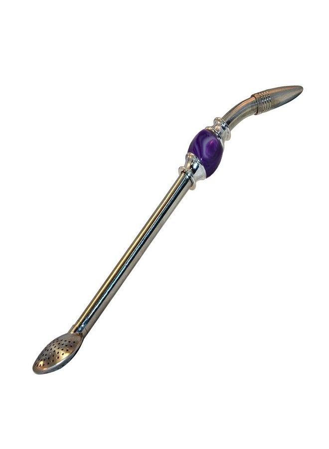 RECHERE Stainless Steel Yerba Mate Tea Bombilla Gourd Drinking Straw Filter Purple az-njg502pl - Image 1