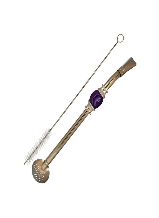 RECHERE Stainless Steel Yerba Mate Tea Bombilla Gourd Drinking Straw Filter Purple az-njg502pl - Image 2