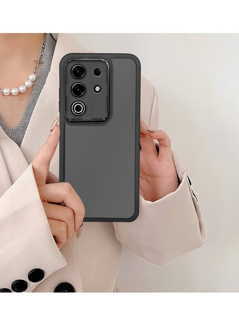 Wtech Itel S25 Ultra 4G 2024 Soft Transparent TPU Silicone Ultra Thin Phone Stylish Electroplated Camera Border Back Case Cover - Black - Image 4