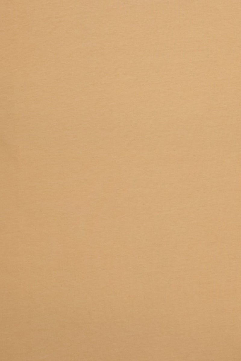 Celio Men Crew Neck Short Sleeve Plain T-Shirt, Tan - Image 5