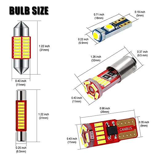 DODOFUN Interior LED Light Kit Compatible with 1996-2002 Toyota 4Runner (13-pc Bulb 6000k) - Image 2