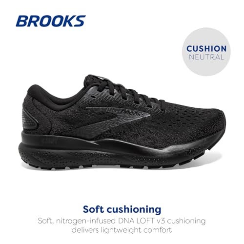 Brooks Men’s Ghost 16 Neutral Running Shoe - Black/Black/Ebony - 11 Medium - Image 2