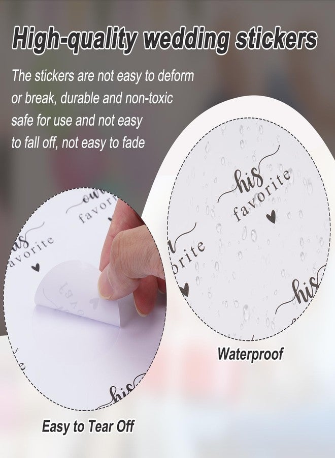 G2PLUS 120Pcs His Her Our Favorite Stickers - 2'' Round Wedding Favors, White & Black Sealing Labels for Wedding,Party Favors,Bridal Shower Favor Labels - Image 5