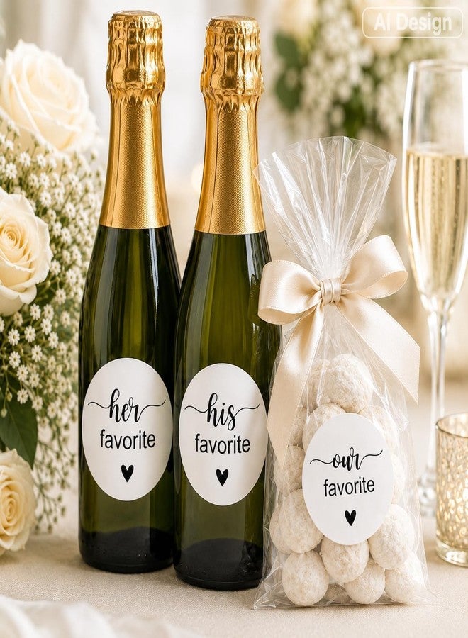 G2PLUS 120Pcs His Her Our Favorite Stickers - 2'' Round Wedding Favors, White & Black Sealing Labels for Wedding,Party Favors,Bridal Shower Favor Labels - Image 2