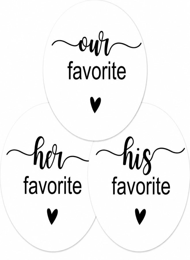 G2PLUS 120Pcs His Her Our Favorite Stickers - 2'' Round Wedding Favors, White & Black Sealing Labels for Wedding,Party Favors,Bridal Shower Favor Labels - Image 1