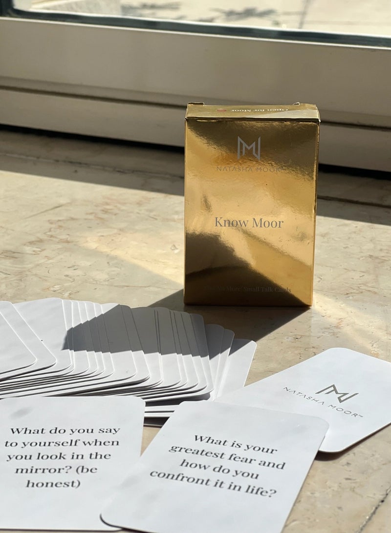 NATASHA MOOR Know Moor Small Talk Cards Soulful Connection Cards with Heartfelt Prompts for Genuine Connections, Hidden Stories, and Deep Emotions, Relationship Building Games - Set of 52 Icebreaker Decks - Image 3