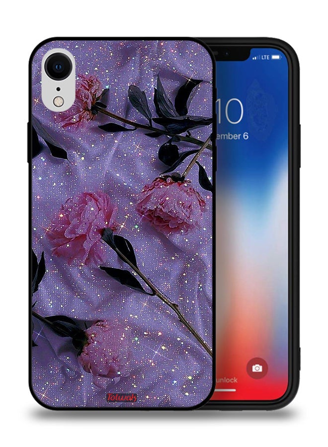Tolwak Apple iPhone XR Protective Case Glitter Roses - Image 1