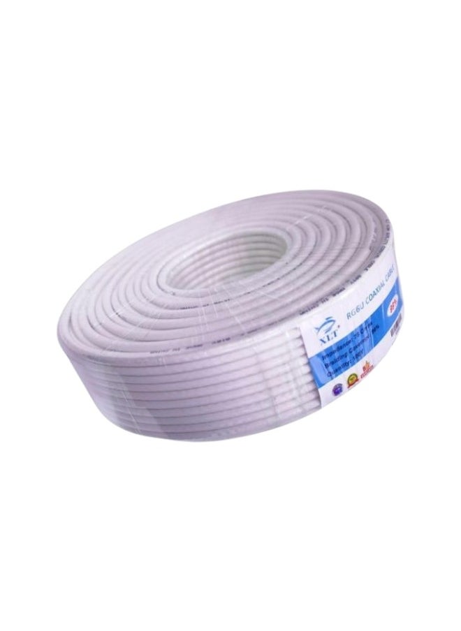 XLT RG6 ultra coaxial cable 75 ohms impedance with 99 percentage braiding 100 Yard  - Image 1