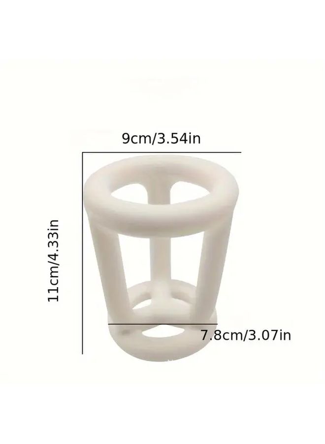 White Multifunctional Toothbrush Holder Stand For Toothpaste Dental And Makeup Brushes - Image 3