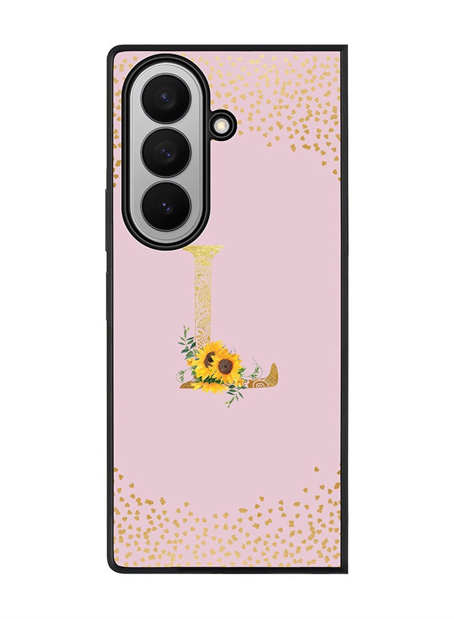 Stylizedd For Samsung Galaxy Z Fold7 Case,Slim fit Camera Protection, Shockproof Thin Phone cover  - Custom Floral Monogram - L  (Pink )