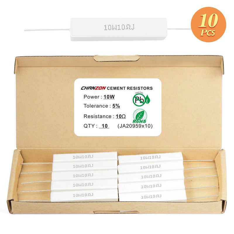 CHANZON 10 قطع 10 واط مقاوم سيراميكي أسمنتي 10 أوم ±5% تحمل مقاومة سلكية Induction 10R - Image 5