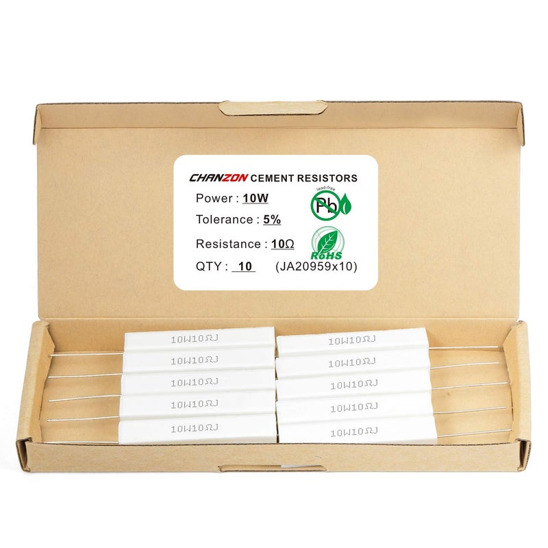 CHANZON 10 قطع 10 واط مقاوم سيراميكي أسمنتي 10 أوم ±5% تحمل مقاومة سلكية Induction 10R - Image 2