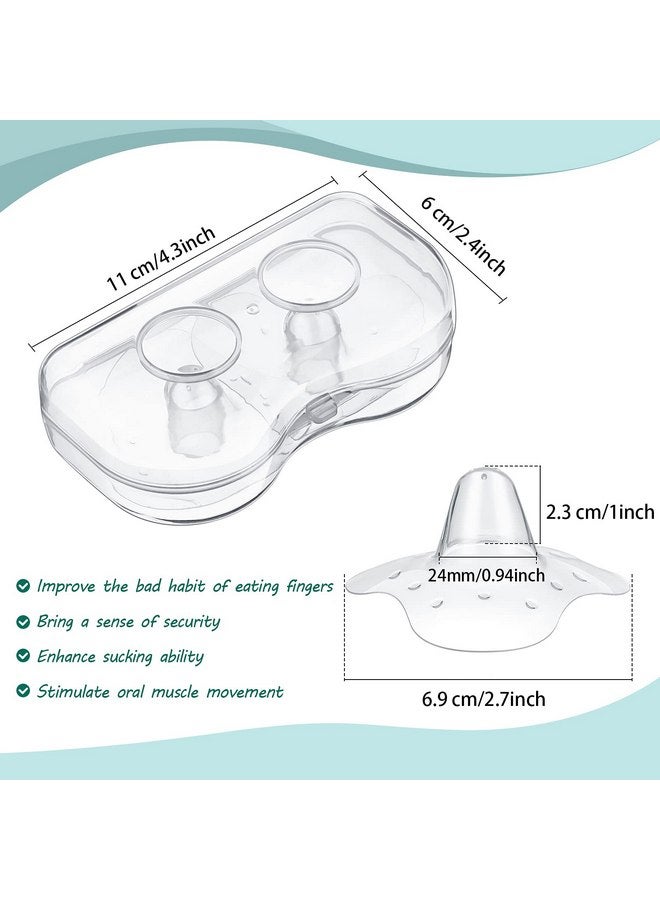 Nuanchu 8 Pcs Contact Nipple Shield for Breastfeeding Newborn, Nipple Protector for Protecting Sore, Flat or Inverted Nipple with Carrying Case Silicone Nipple Extender for Nipple(24 mm/ 0.94 Inch,Clear) - Image 2