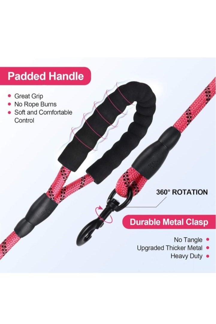 طوق كلب عاكس للمشي والتدريب والجري - حبل متين للكلاب الكبيرة - Image 2