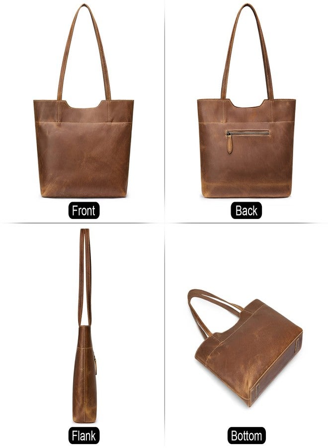 S-ZONE ZONE Vintage Genuine Leather Tote Bag for Women Large Handbag Shoulder Purse - Image 5