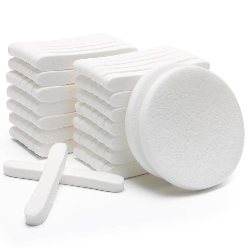 84 Pcs Facial Sponge Compressed Luxiv Face Cleansing Sponge for Estheticians Compressed Makeup Sponge Round Wash Face Sponges for Women Compress Exfoliating Removal Sponge White