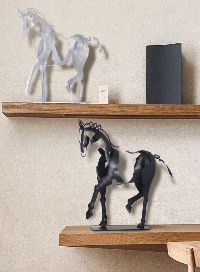 SunBlogs Art Handmade Horse Statue - Unique Rustic Decor for Office & Home - Hand-Painted Metal Sculpture - Perfect Handicraft Gift for Horse Lovers (Black) - Image 5