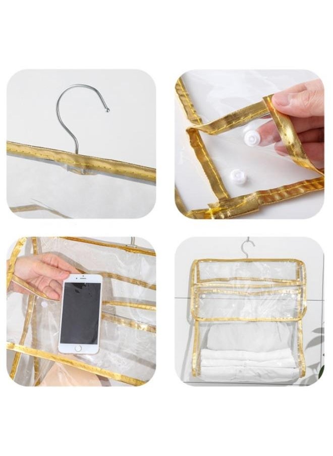 Transparent Bathroom Storage Bag Bathroom Bath Clothes Towel Storage Bag Thickened PVC Waterproof Storage Hanging Bag Size: 39*37*17cm  - Image 3