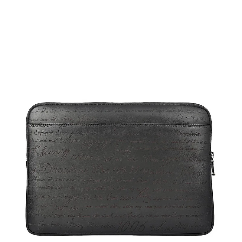 Da Milano  Signato Leather Laptop Sleeve - Grey  | Best Price UAE