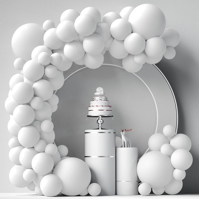 LYVEEF White Balloons Garland Arch Kit 84 pcs 5 12 18 inch Pastel Balloons for Happy Birthday Baby Shower Wedding Decorations - Image 2