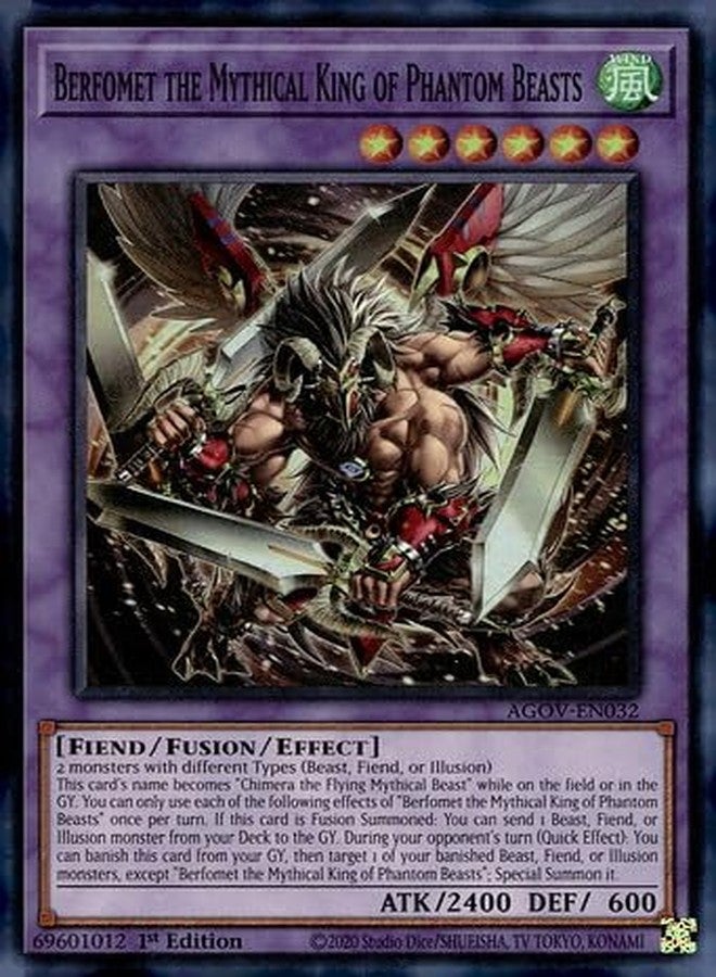 Berfomet The Mythical King of Phantom Beasts - AGOV-EN032 - Super Rare - 1st Edition