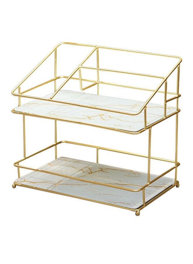 ZCM-HAPPY - Bathroom Double Layer Storage Rack Cosmetic Toiletries Storage Rack - Image 1