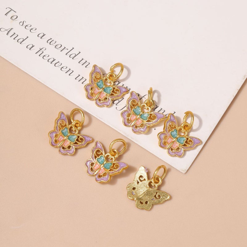 Lotus Gourd Charm for DIY Jewelry No. 19 three-color butterfly 