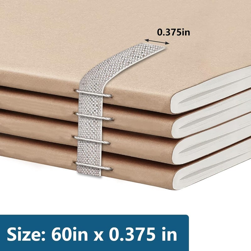 Lineco Acid-Free Linen Binding Tape, Binder's Tape Ideal for Bookbinding, Sewing Signatures, 60in x 3/8 in, Neutral Color, Pack of 2. - Image 4
