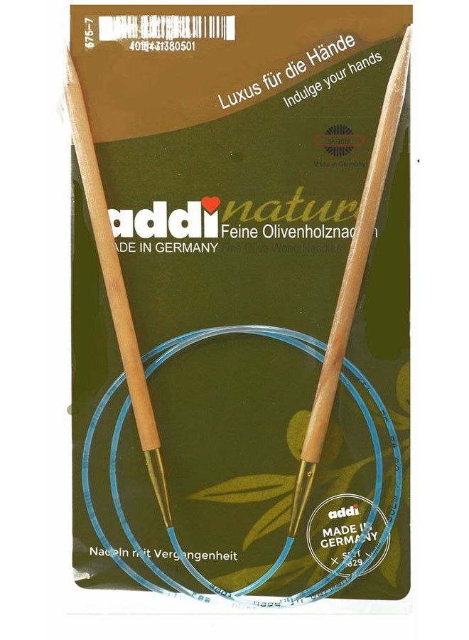 addi Knitting Needles Circular Olive Wood Blue Cord 24 inch (60cm) US 11 (8.0mm) Bundle with 10 Artsiga Crafts Stitch Markers - Image 2