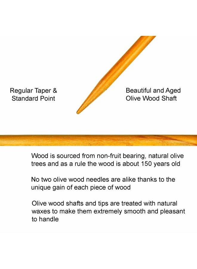 addi Knitting Needles Circular Olive Wood Blue Cord 24 inch (60cm) US 11 (8.0mm) Bundle with 10 Artsiga Crafts Stitch Markers - Image 4