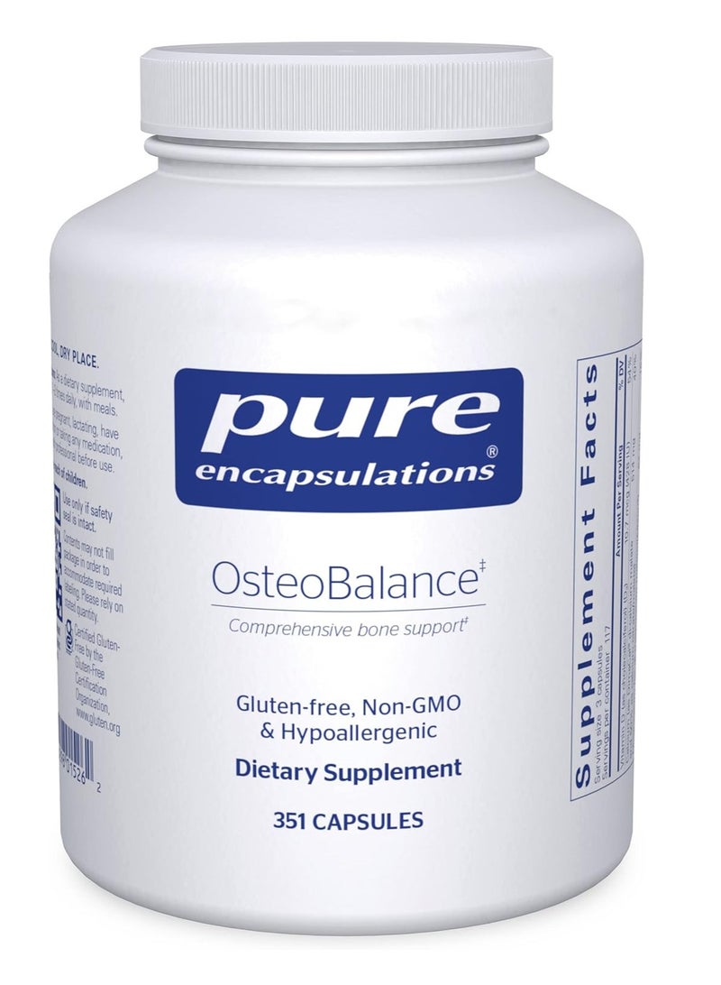 Pure Encapsulations OsteoBalance Healthy Bone Mineralization 351 Capsules 117 Servongs - Image 1