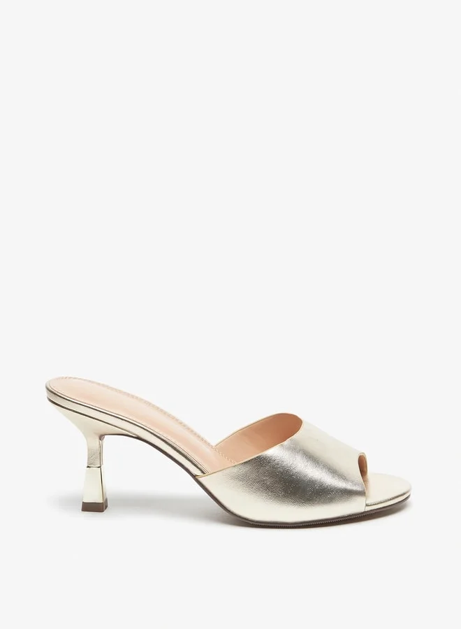 سيليست Women's Solid Slip-On Sandals with Stiletto Heels