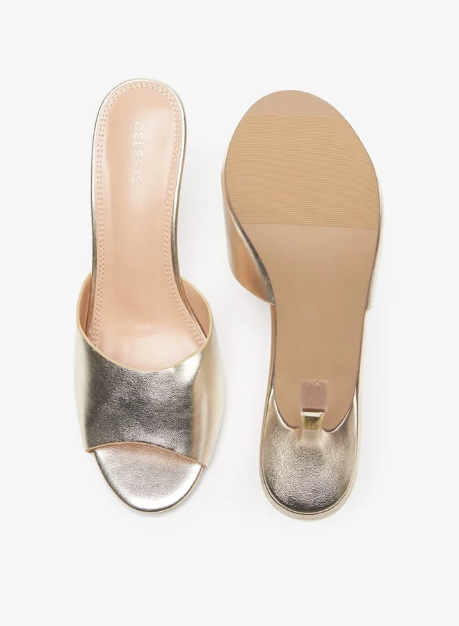 سيليست Women's Solid Slip-On Sandals with Stiletto Heels